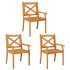 Sillas de comedor de jardín 3 uds madera maciza de