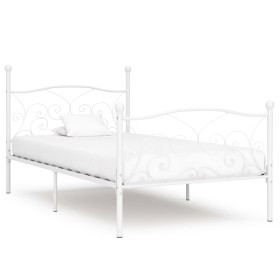 Estructura de cama con somier metal blanco 90x200
