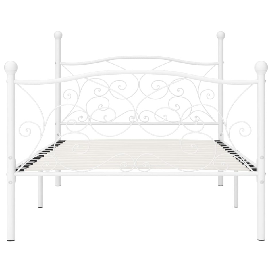 Estructura de cama con somier metal blanco 90x200