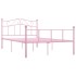 Estructura de cama de metal rosa 140x200