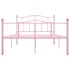 Estructura de cama de metal rosa 140x200