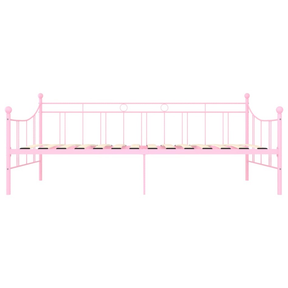 Estructura de cama de metal rosa 90x200