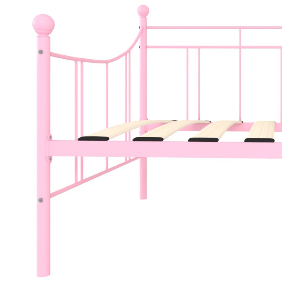 Estructura de cama de metal rosa 90x200