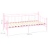 Estructura de cama de metal rosa 90x200