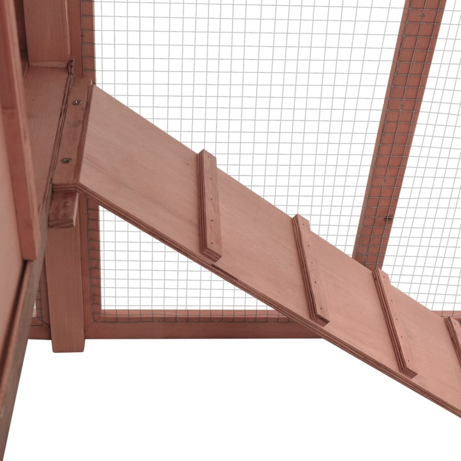 Gallinero con ponedero madera maciza abeto color moca y