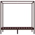 Cama con dosel de madera maciza de pino marrón oscuro 90x200