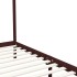 Cama con dosel de madera maciza de pino marrón oscuro 90x200
