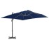 Sombrilla voladiza con poste de aluminio azul celeste 3x3