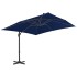 Sombrilla voladiza con poste de aluminio azul celeste 3x3