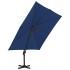 Sombrilla voladiza con poste de aluminio azul celeste 3x3