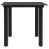Mesa de comedor de jardín acero y vidrio negra 80x80x74