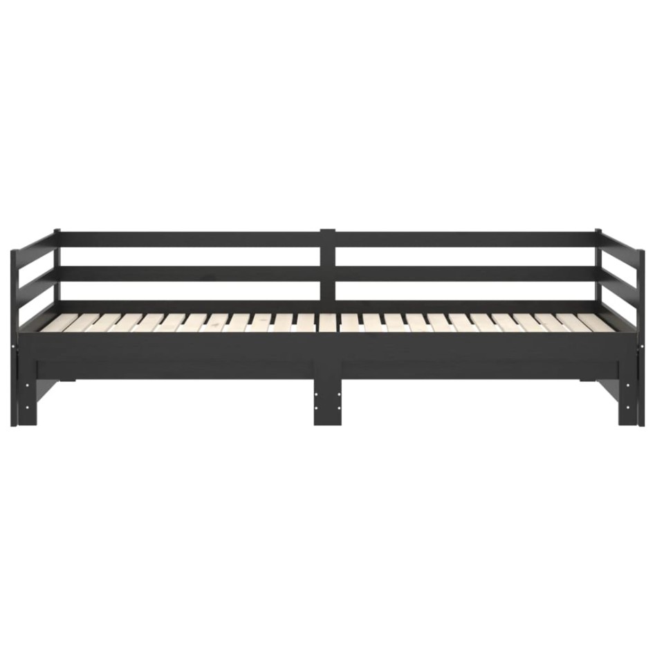 Sofá cama extraíble madera maciza de pino negro 2x(90x200)