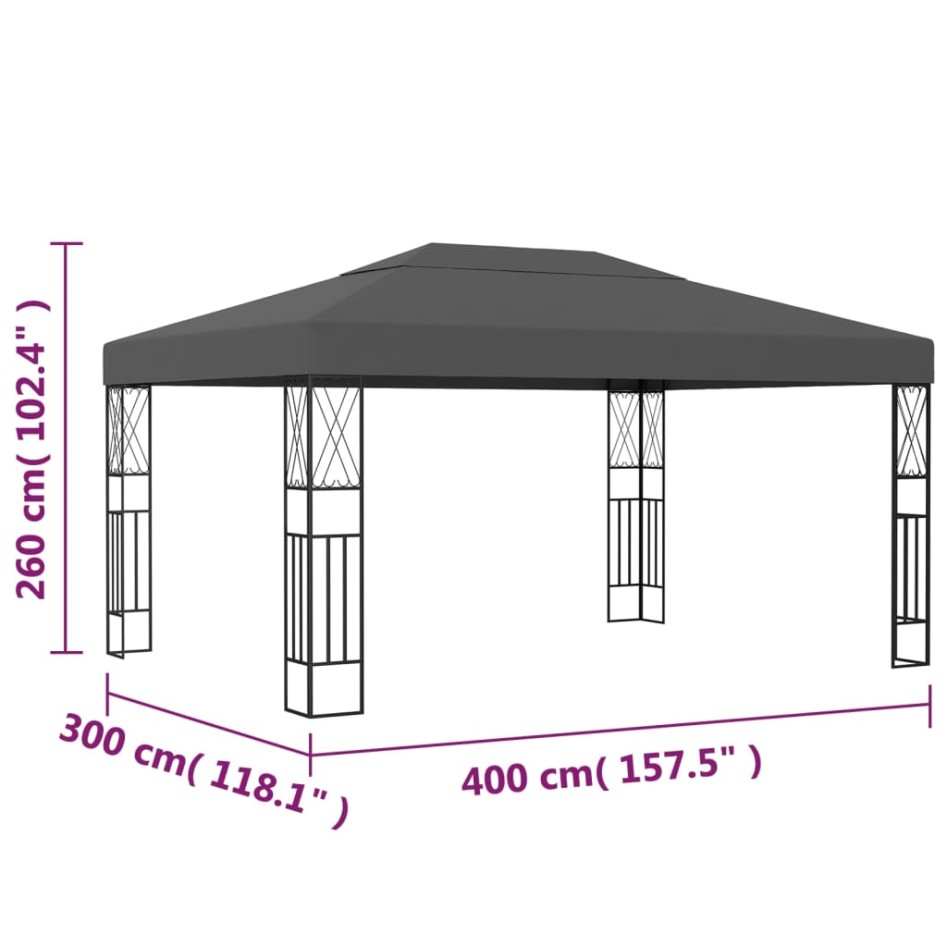 Cenador tela gris antracita 3x4