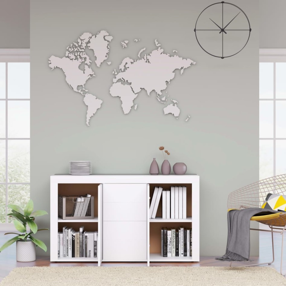 Aparador de madera contrachapada blanco 120x36x69