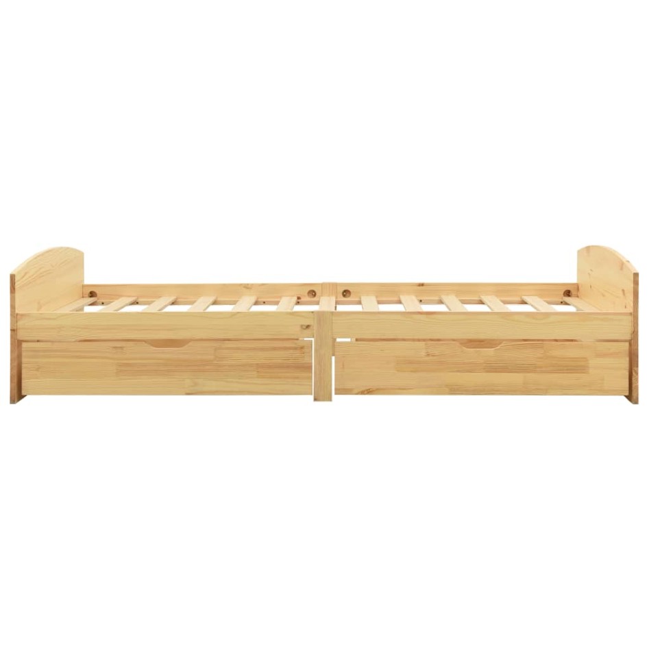 Estructura de cama con 2 cajones madera maciza pino 90x200