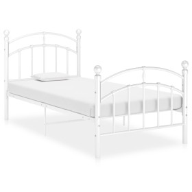 Estructura de cama de metal blanco 90x200