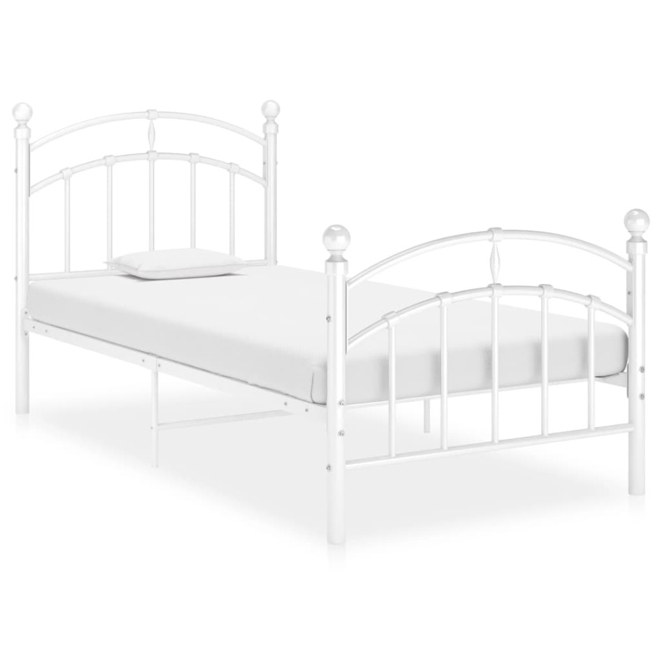 Estructura de cama de metal blanco 90x200