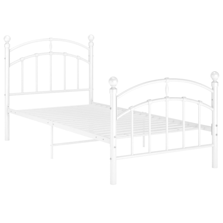 Estructura de cama de metal blanco 90x200