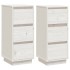 Aparador 2 uds madera maciza de pino blanco 32x34x75