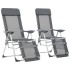 Sillas de camping plegables con reposapiés 2 uds textilene
