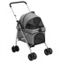 Cochecito para perros plegable tela oxford gris 76x50x100