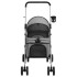 Cochecito para perros plegable tela oxford gris 76x50x100