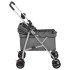 Cochecito para perros plegable tela oxford gris 76x50x100
