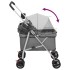 Cochecito para perros plegable tela oxford gris 76x50x100