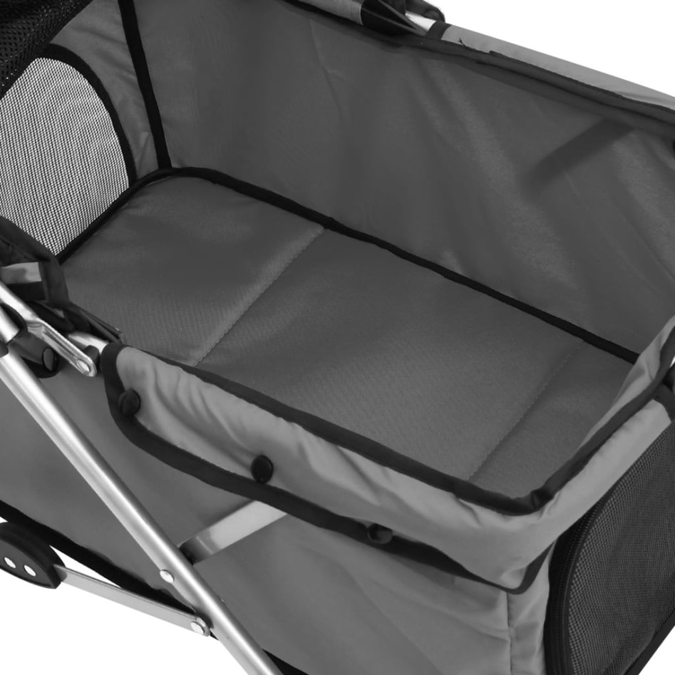 Cochecito para perros plegable tela oxford gris 76x50x100