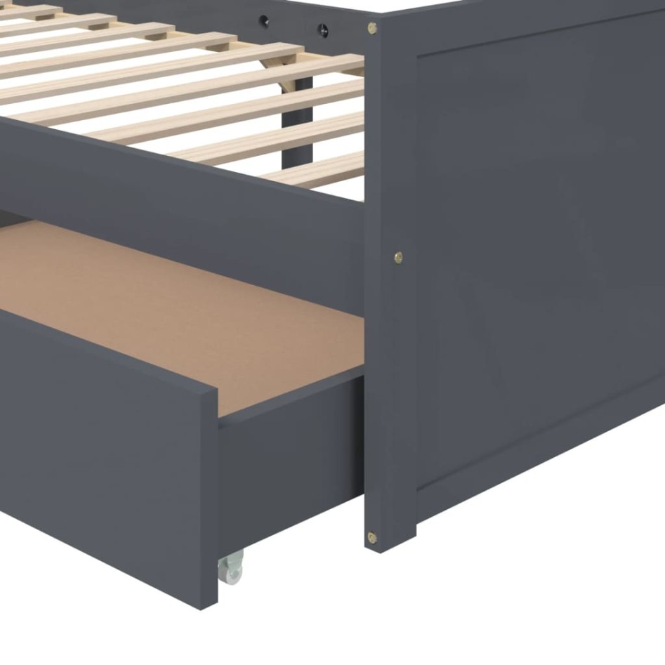 Estructura cama con cajones madera maciza de pino gris