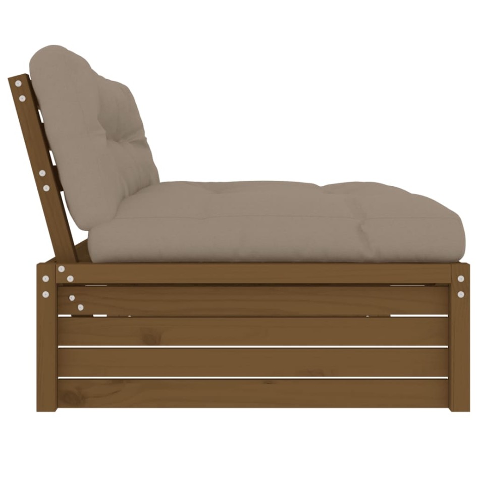 Sofá central madera maciza de pino marrón miel 120x80