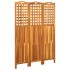 Biombo de 3 paneles madera maciza de acacia 121x2x170