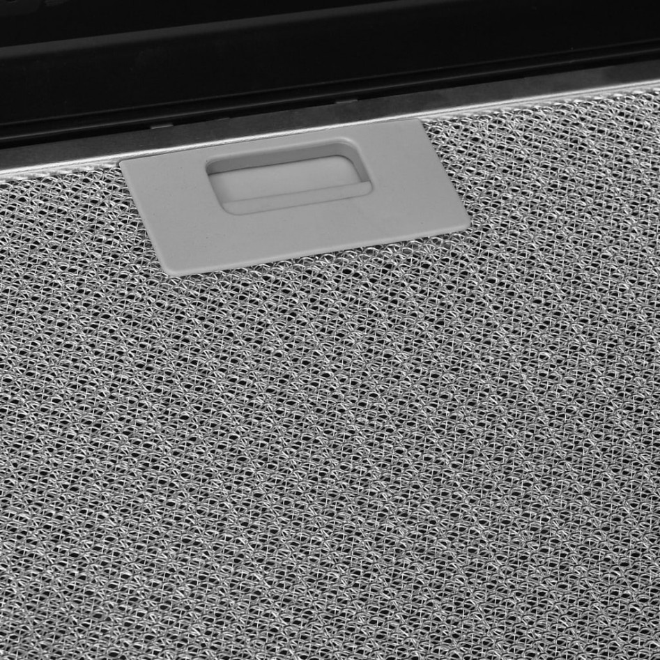 Campana extractora acero inoxidable vidrio templado negro 60