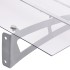 Marquesina puerta policarbonato plata y transparente 120x90