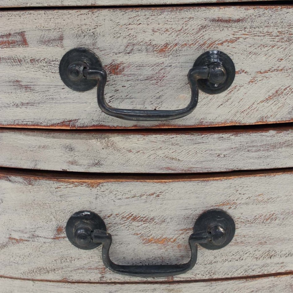 Mesita de noche de madera maciza reciclada 48x35x64