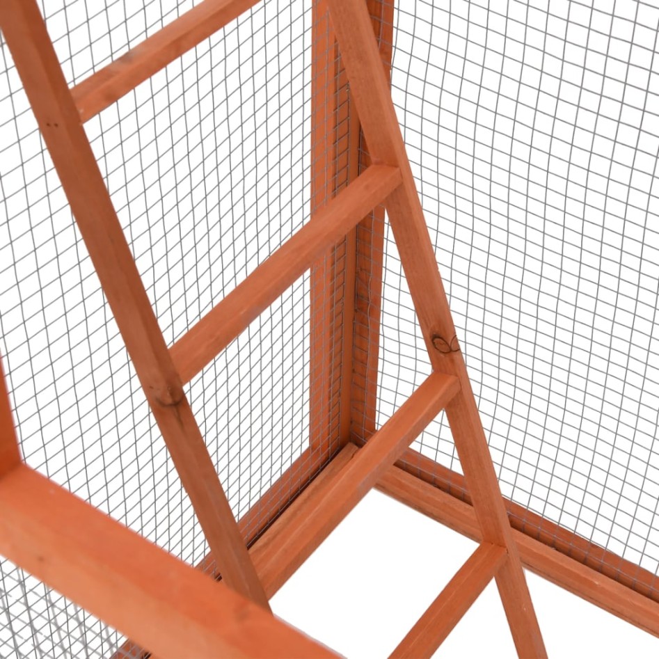 Jaula para pájaros madera maciza de abeto 68x62x166