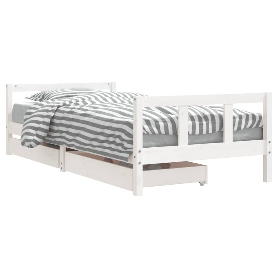 Estructura cama niños con cajones madera pino blanco 90x200