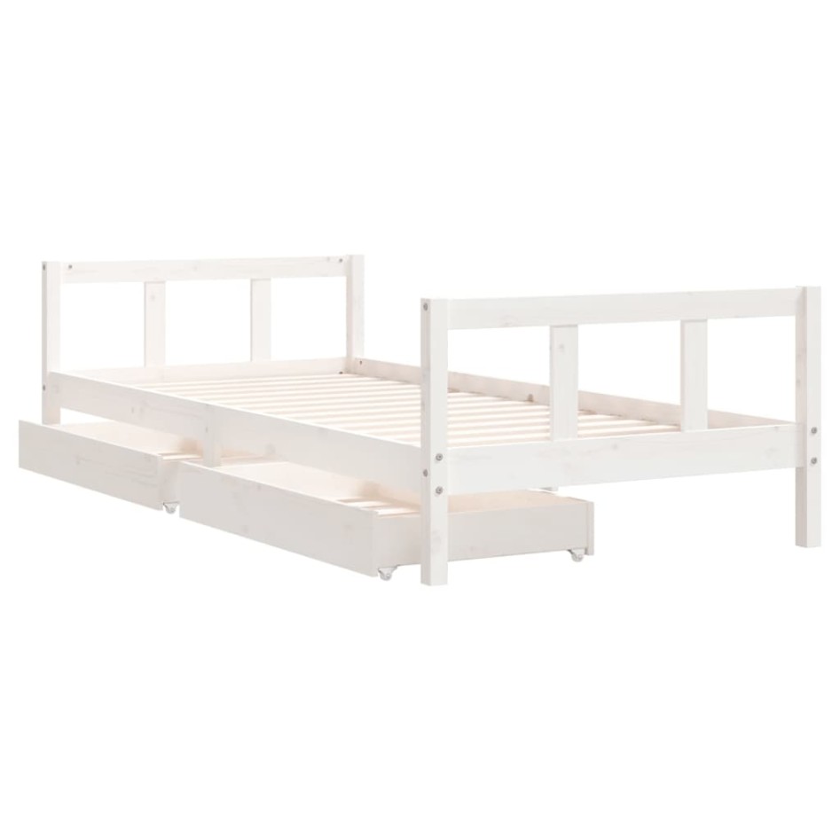 Estructura cama niños con cajones madera pino blanco 90x200