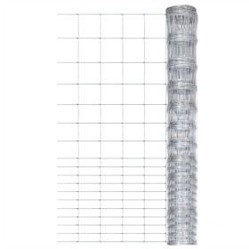 Valla de jardín de acero galvanizado plateado 50x1,5