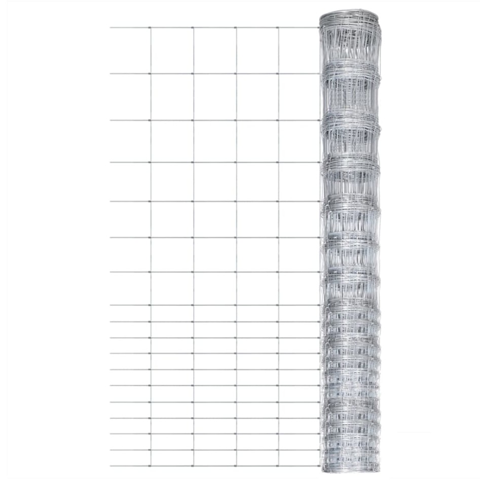 Valla de jardín de acero galvanizado plateado 50x1,5