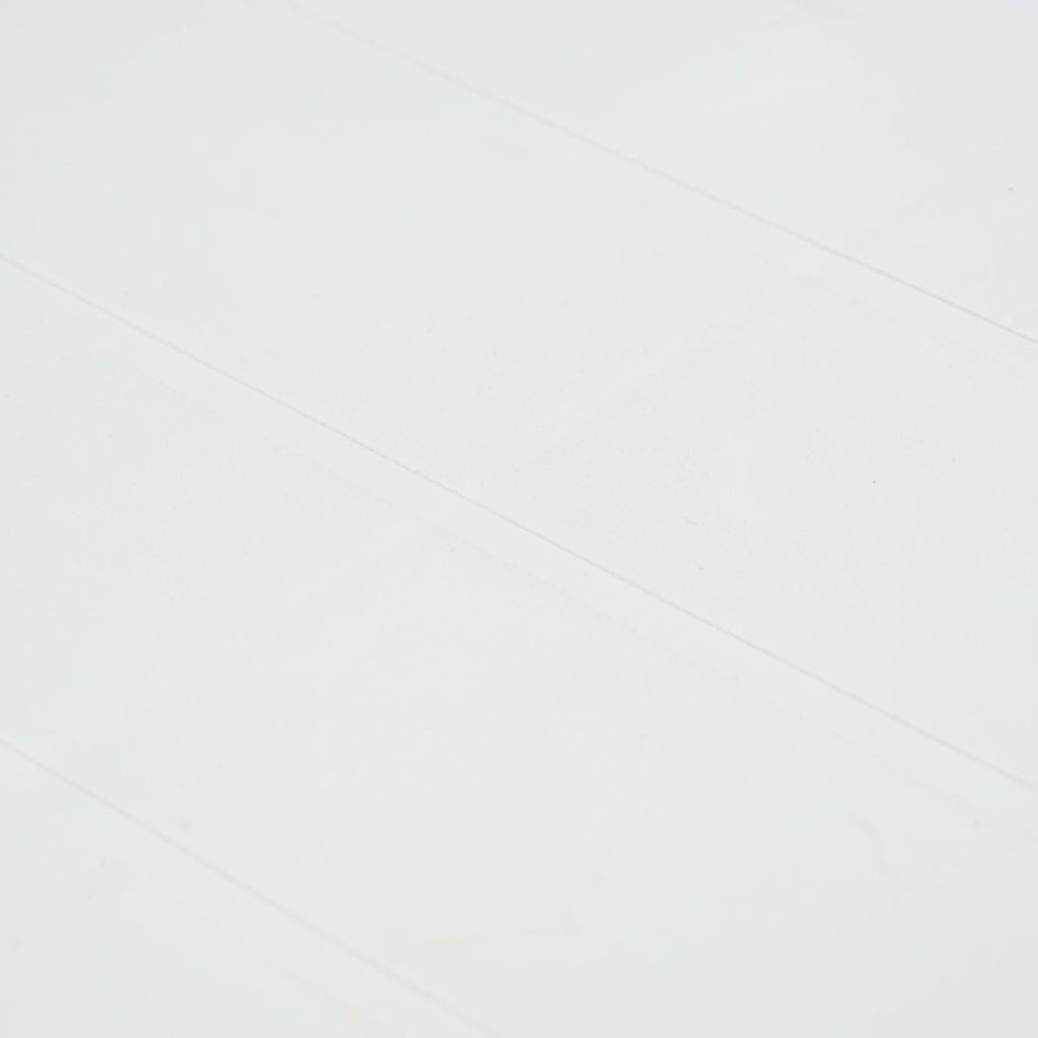 Mesa de jardín plástico aspecto de ratán blanco 150x90x72