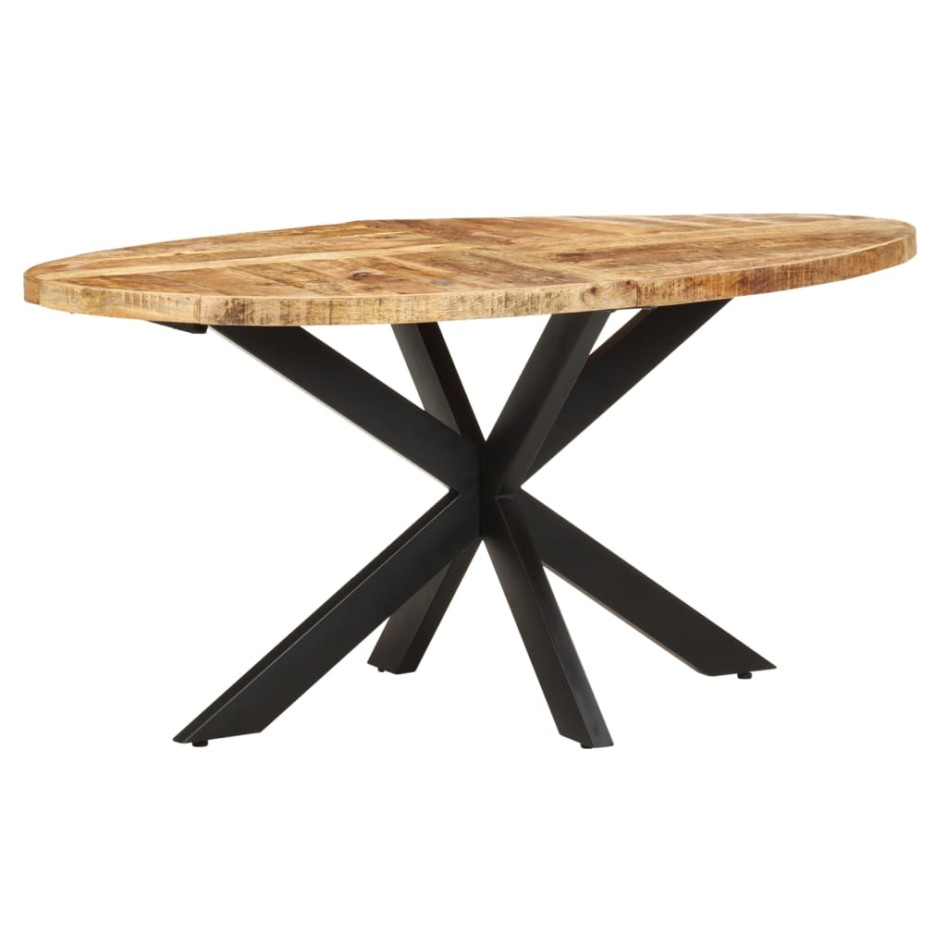 Mesa de comedor de madera de mango rugosa 160x90x75