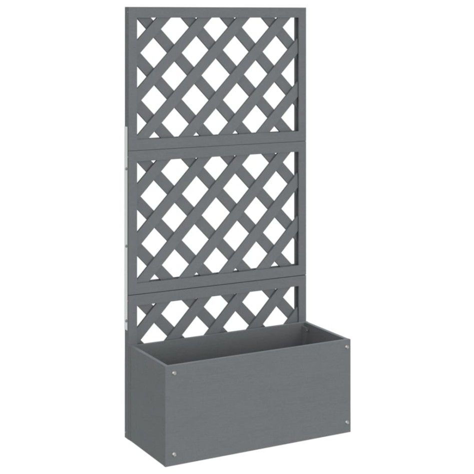 Jardinera con enrejado gris WPC 65x33x135