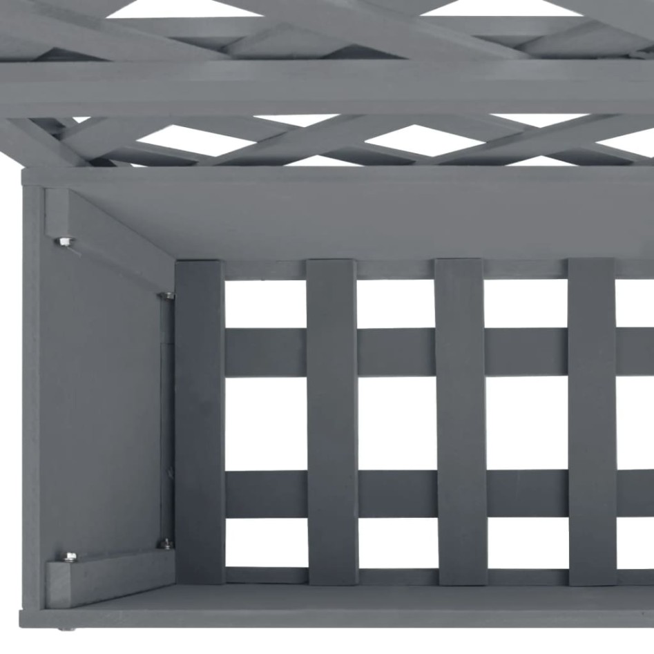 Jardinera con enrejado gris WPC 65x33x135