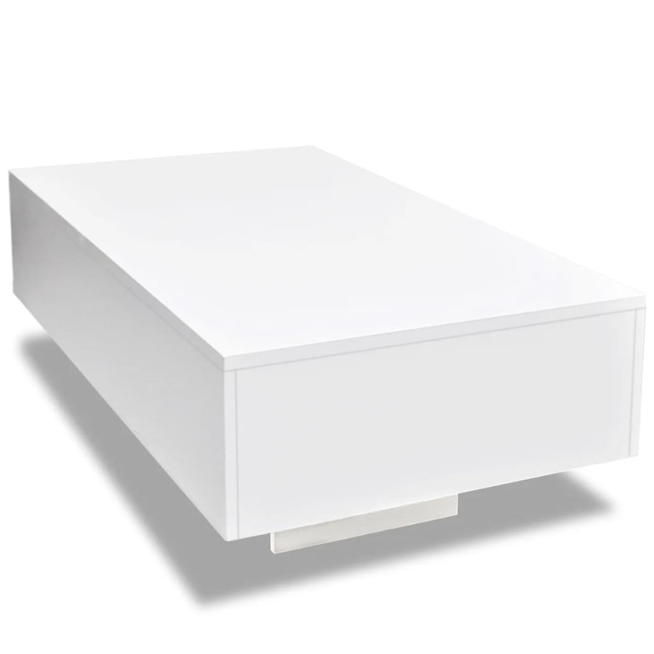 Mesa de centro rectangular blanco con