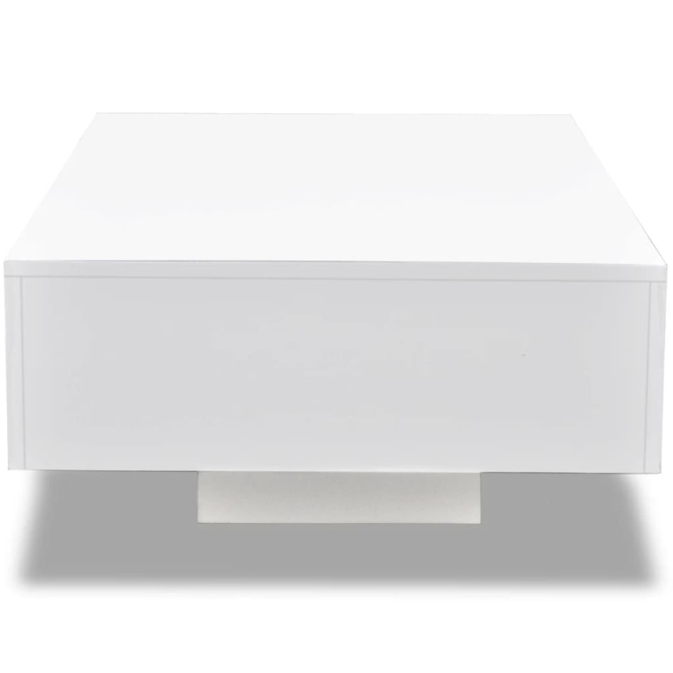 Mesa de centro rectangular blanco con