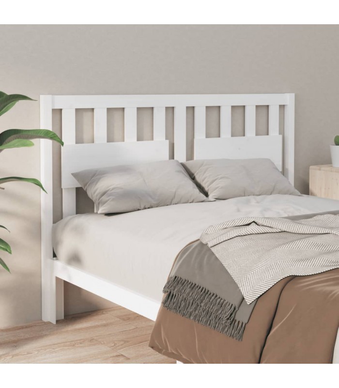 Cabecero de cama madera maciza de pino blanco 140,5x4x100cm