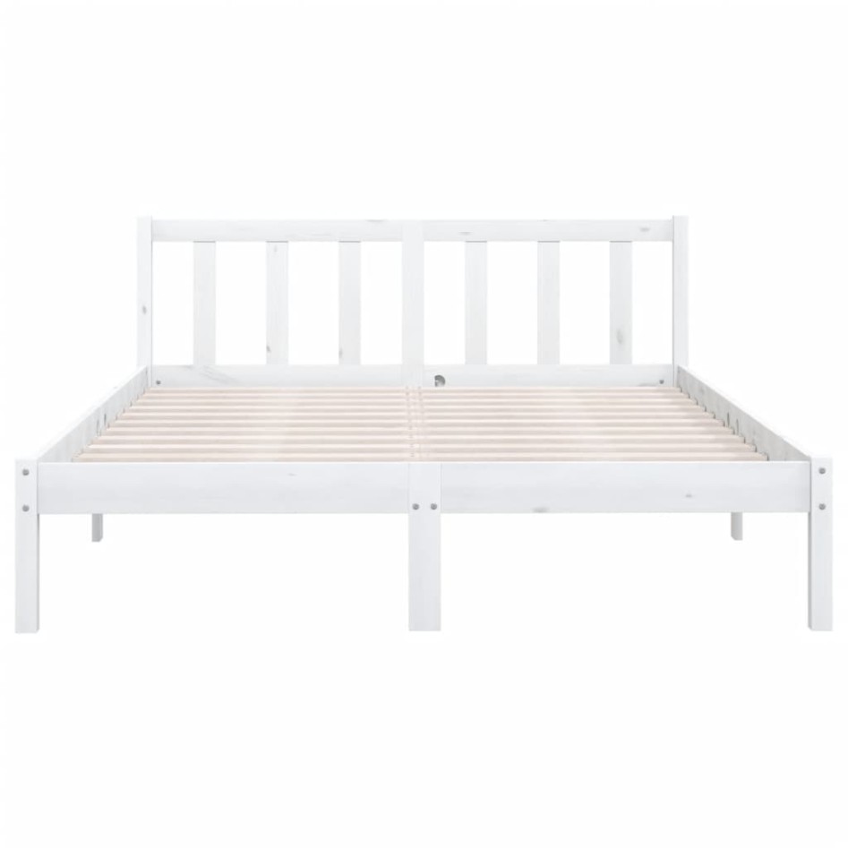 Estructura de cama de madera maciza de pino blanca 160x200