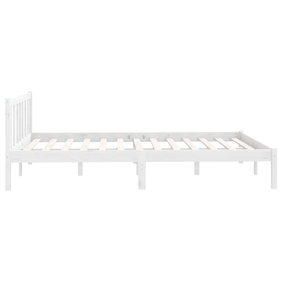 Estructura de cama de madera maciza de pino blanca 160x200