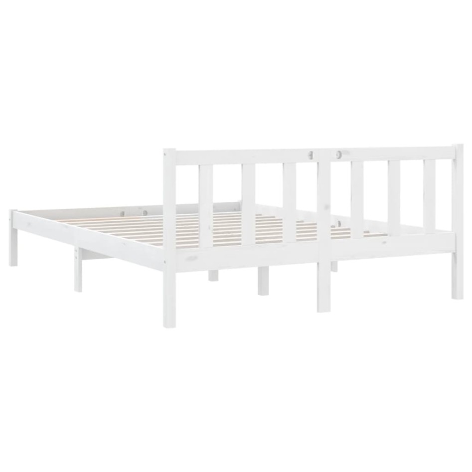 Estructura de cama de madera maciza de pino blanca 160x200